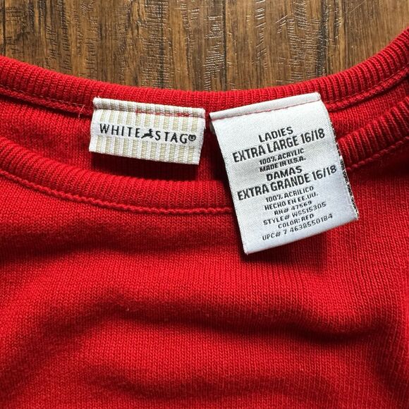 Vintage White Stag Flag Heart Sleeveless Sweater Size XL Patriotic July 4th Y2K - Picture 8 of 8